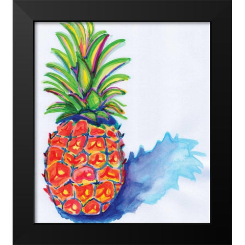 Blue Pineapple Black Modern Wood Framed Art Print by Seay, Anne