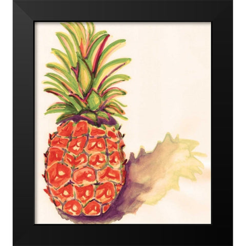 Orange Pineapple Black Modern Wood Framed Art Print by Seay, Anne