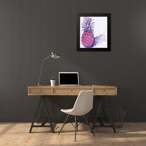 Purple Pineapple Black Modern Wood Framed Art Print by Seay, Anne