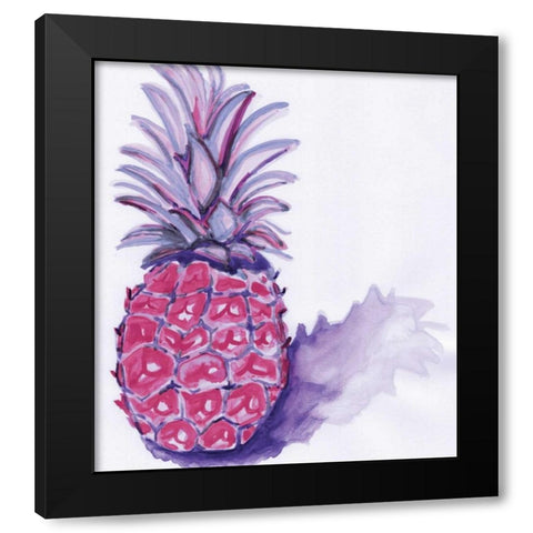 Purple Pineapple Black Modern Wood Framed Art Print by Seay, Anne