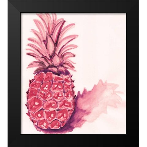 Red Pineapple Black Modern Wood Framed Art Print by Seay, Anne