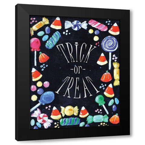 Trick or Treat Black Modern Wood Framed Art Print with Double Matting by Seay, Anne