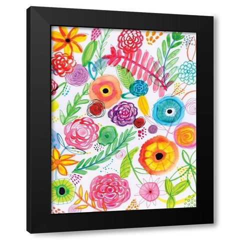 Floral Fun II Black Modern Wood Framed Art Print by Seay, Anne