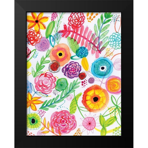 Floral Fun II Black Modern Wood Framed Art Print by Seay, Anne