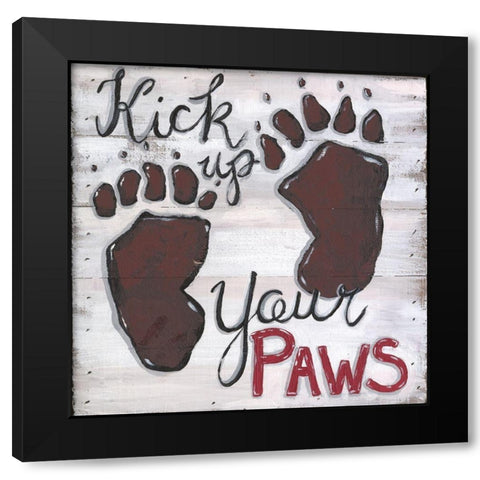 Kick Up Your Paws Black Modern Wood Framed Art Print with Double Matting by Seay, Anne