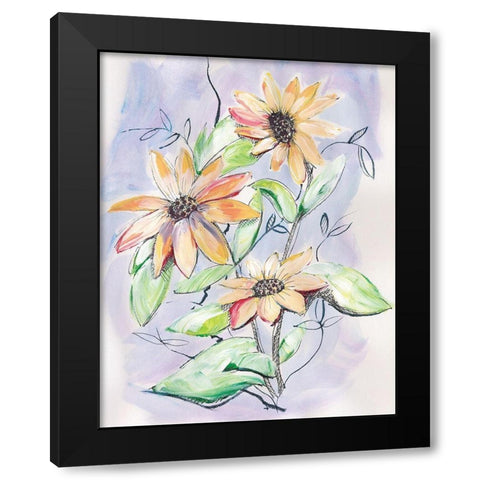 Sunflower Black Modern Wood Framed Art Print by Seay, Anne