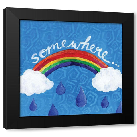Somewhere Black Modern Wood Framed Art Print by Seay, Anne