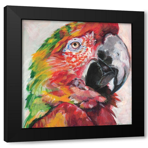 Parrot I Black Modern Wood Framed Art Print by Seay, Anne