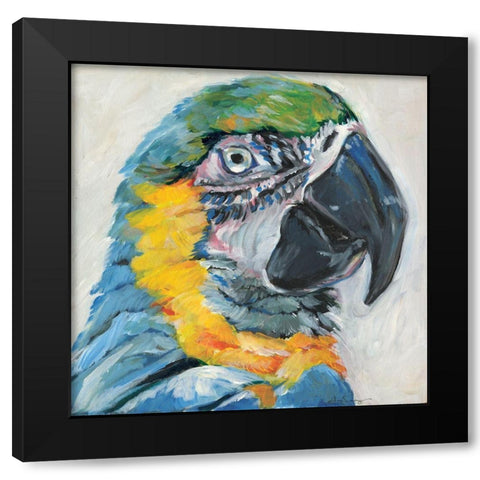 Parrot II Black Modern Wood Framed Art Print by Seay, Anne