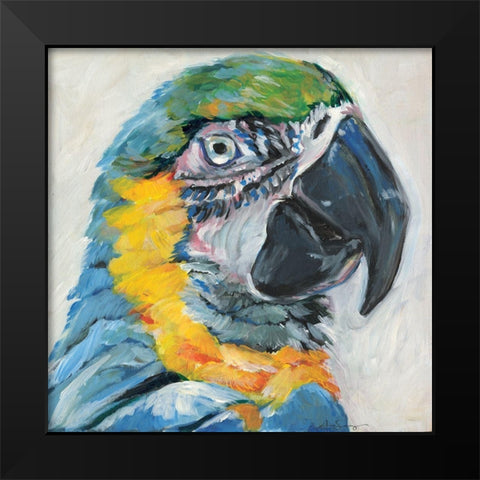 Parrot II Black Modern Wood Framed Art Print by Seay, Anne