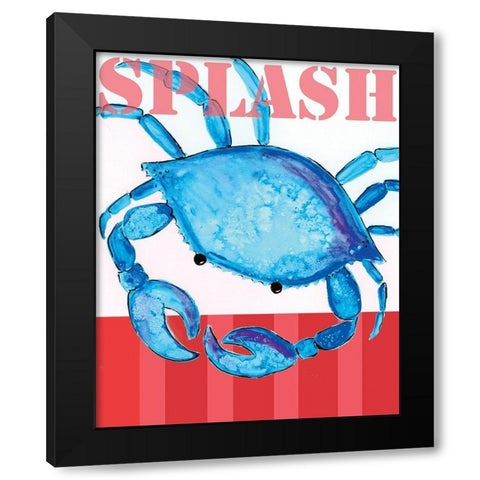 Splash Crab Black Modern Wood Framed Art Print by Seay, Anne
