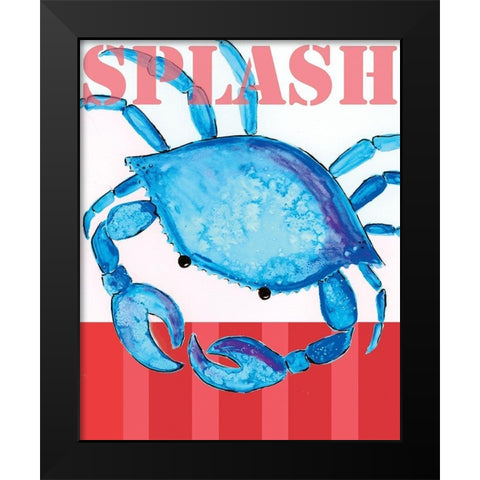 Splash Crab Black Modern Wood Framed Art Print by Seay, Anne