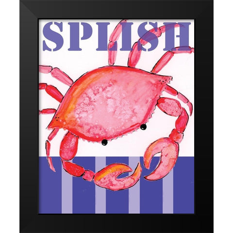 Splish Crab Black Modern Wood Framed Art Print by Seay, Anne