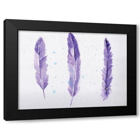 Lavender Feathers Black Modern Wood Framed Art Print with Double Matting by Seay, Anne