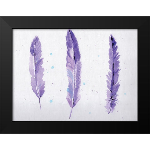 Lavender Feathers Black Modern Wood Framed Art Print by Seay, Anne