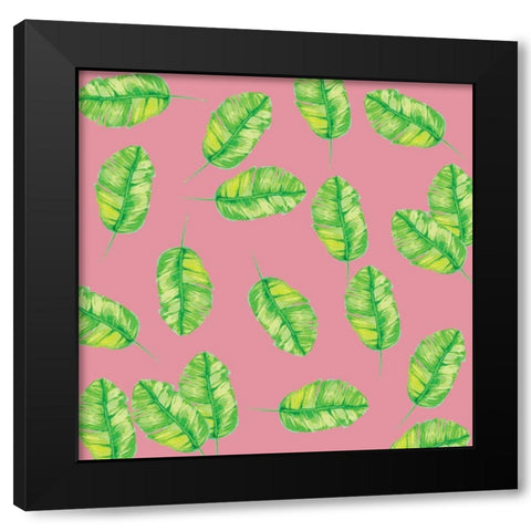 Tropical Pattern Black Modern Wood Framed Art Print with Double Matting by Seay, Anne