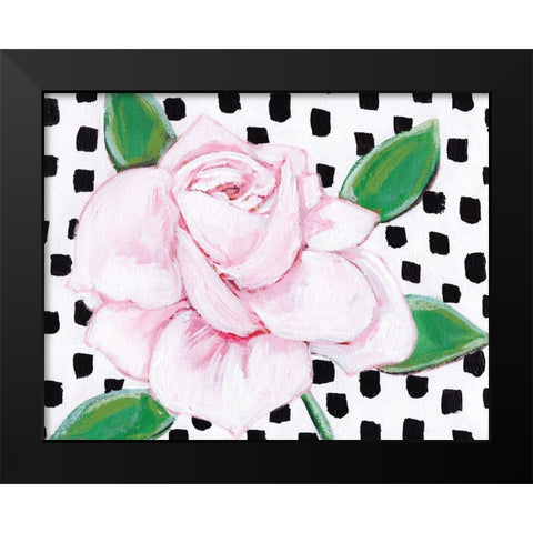 Pink Rose II Black Modern Wood Framed Art Print by Seay, Anne