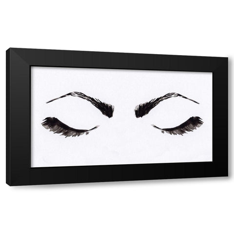 Eyelashes Black Modern Wood Framed Art Print with Double Matting by Seay, Anne