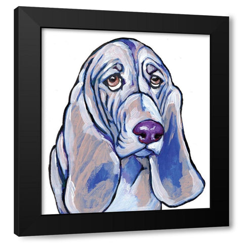 Hound Black Modern Wood Framed Art Print with Double Matting by Seay, Anne