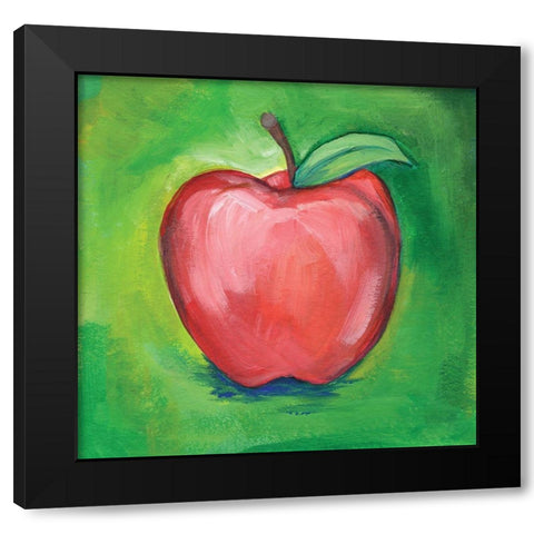 Apple Black Modern Wood Framed Art Print with Double Matting by Seay, Anne