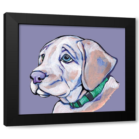 Puppy II Black Modern Wood Framed Art Print with Double Matting by Seay, Anne