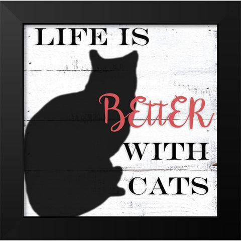 With Cats Black Modern Wood Framed Art Print by Seay, Anne
