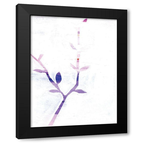 Leaf Trio III Black Modern Wood Framed Art Print with Double Matting by Seay, Anne