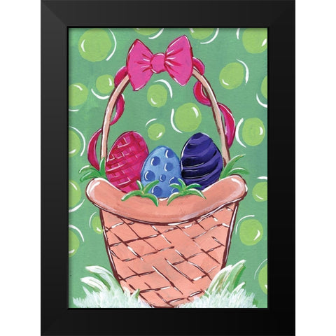 Easter Basket Black Modern Wood Framed Art Print by Seay, Anne