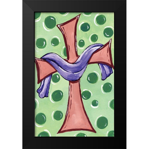 Easter Cross Black Modern Wood Framed Art Print by Seay, Anne