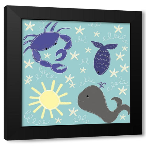 Baby Sea Black Modern Wood Framed Art Print with Double Matting by Seay, Anne