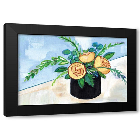 Yellow Centerpiece Black Modern Wood Framed Art Print by Seay, Anne