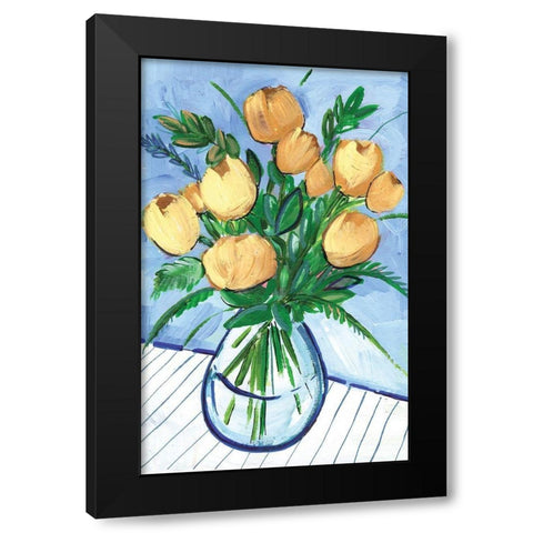 Yellow Centerpiece II Black Modern Wood Framed Art Print with Double Matting by Seay, Anne