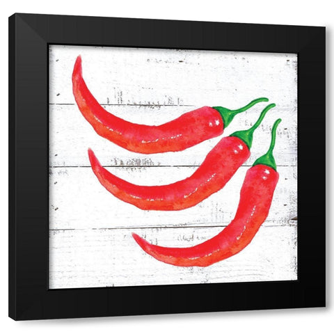 Farm Fresh Peppers Black Modern Wood Framed Art Print with Double Matting by Seay, Anne