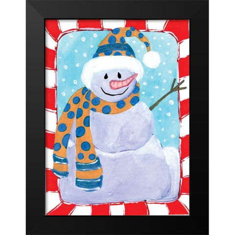 Happy Snowman I Black Modern Wood Framed Art Print by Seay, Anne
