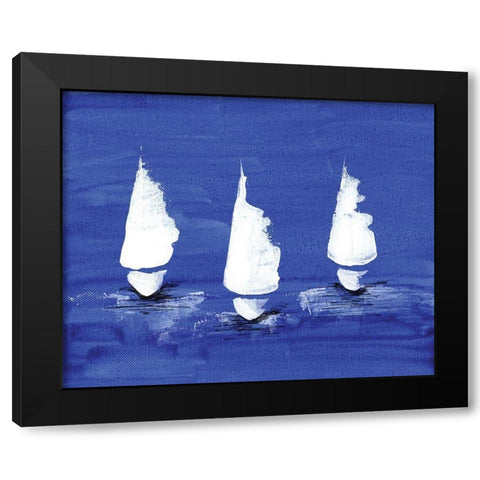 Sailboats at Night Black Modern Wood Framed Art Print by Seay, Anne