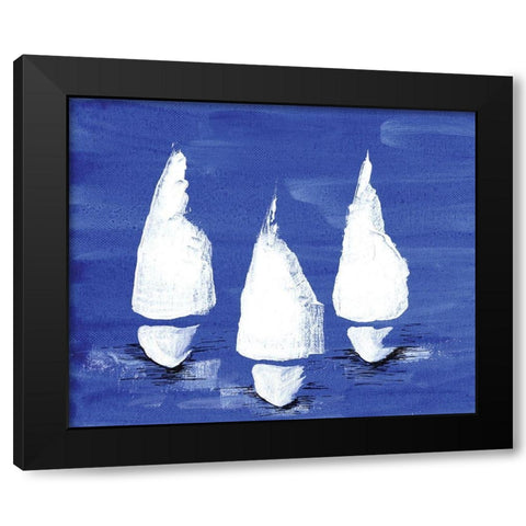 Sailboats at Night II Black Modern Wood Framed Art Print by Seay, Anne