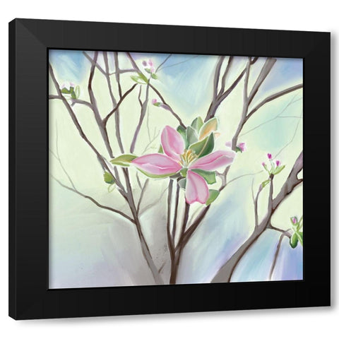 Flower Black Modern Wood Framed Art Print with Double Matting by Seay, Anne
