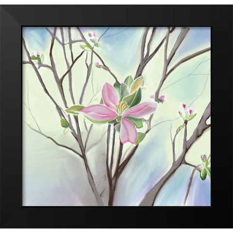 Flower Black Modern Wood Framed Art Print by Seay, Anne