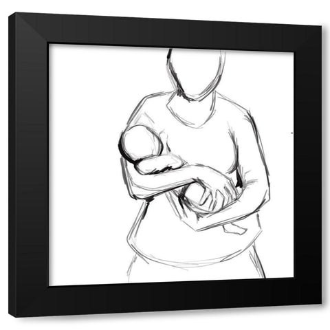 Lifelines Black Modern Wood Framed Art Print by Seay, Anne