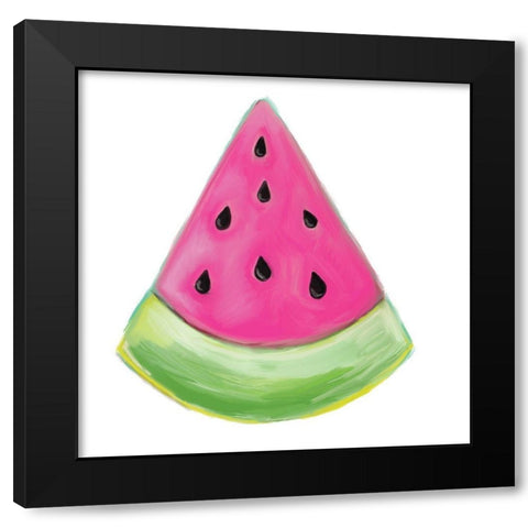 Watermelon Black Modern Wood Framed Art Print with Double Matting by Seay, Anne