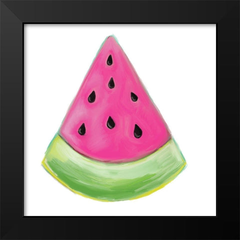 Watermelon Black Modern Wood Framed Art Print by Seay, Anne