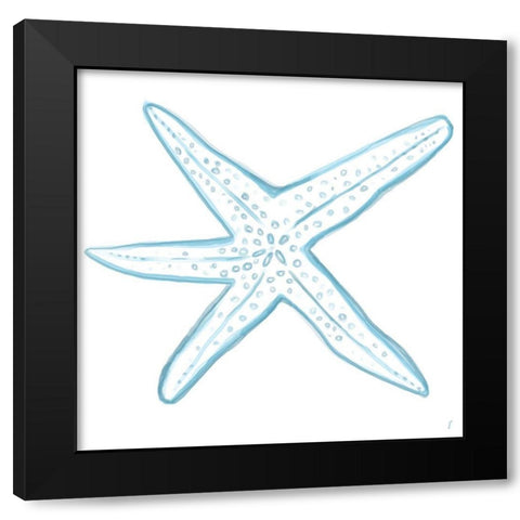 Starfish Black Modern Wood Framed Art Print with Double Matting by Seay, Anne