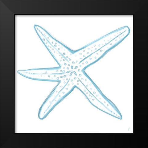 Starfish Black Modern Wood Framed Art Print by Seay, Anne