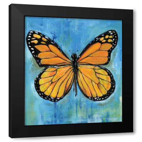 Butterfly Black Modern Wood Framed Art Print with Double Matting by Seay, Anne