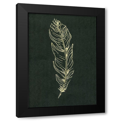 Golden Feather II Black Modern Wood Framed Art Print with Double Matting by Seay, Anne