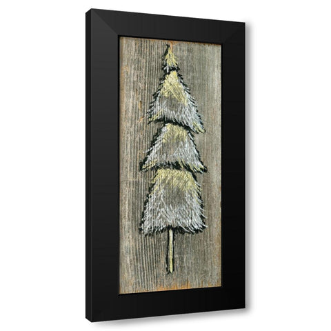 Christmas Tree Black Modern Wood Framed Art Print with Double Matting by Seay, Anne
