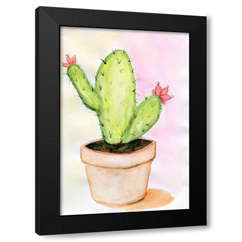 Cactus Black Modern Wood Framed Art Print with Double Matting by Seay, Anne