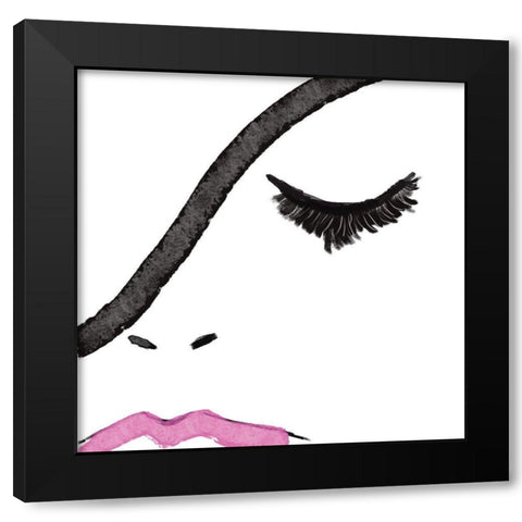 Pink Lash Black Modern Wood Framed Art Print by Seay, Anne