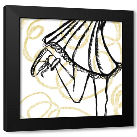 Gold Lace Black Modern Wood Framed Art Print with Double Matting by Seay, Anne