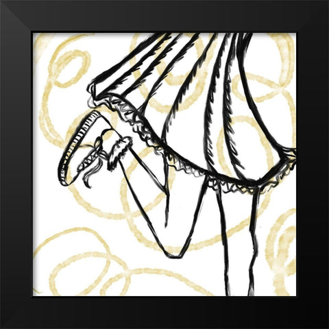 Gold Lace Black Modern Wood Framed Art Print by Seay, Anne